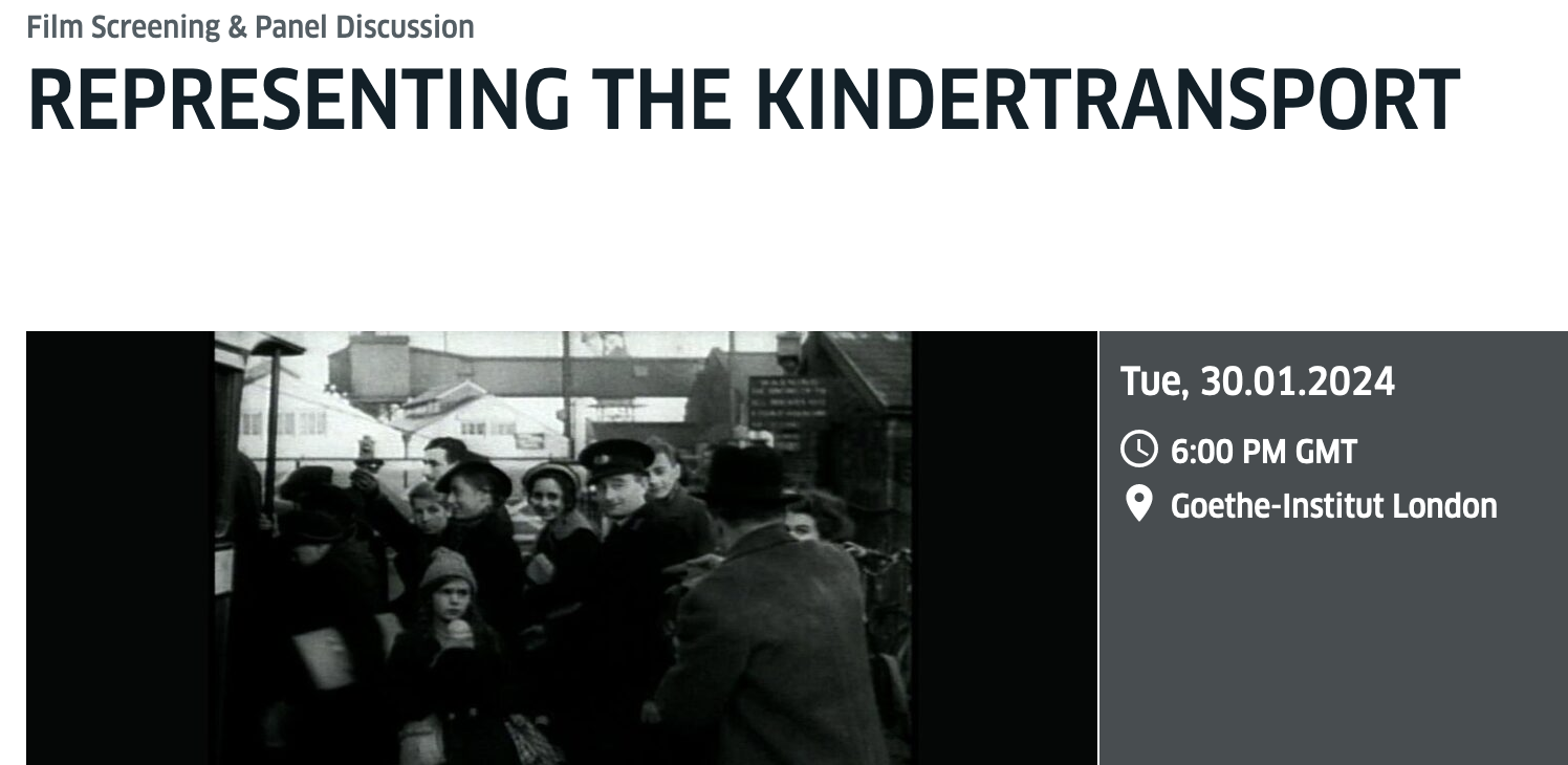 Representing the Kindertransport, screening and discussion at the Goethe Institute, London